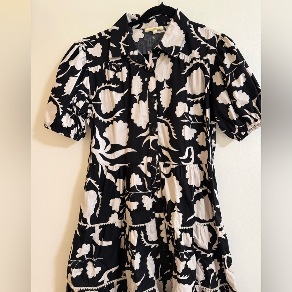 King road Black and White Floral Dress